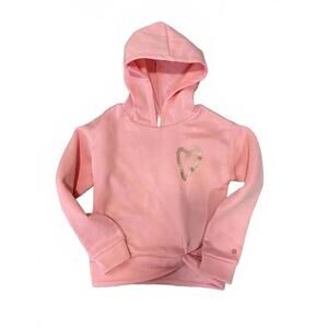 RBX Girl’s Peach Hoodie Front Knot Gold Heart Size 7/8
